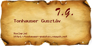 Tonhauser Gusztáv névjegykártya
